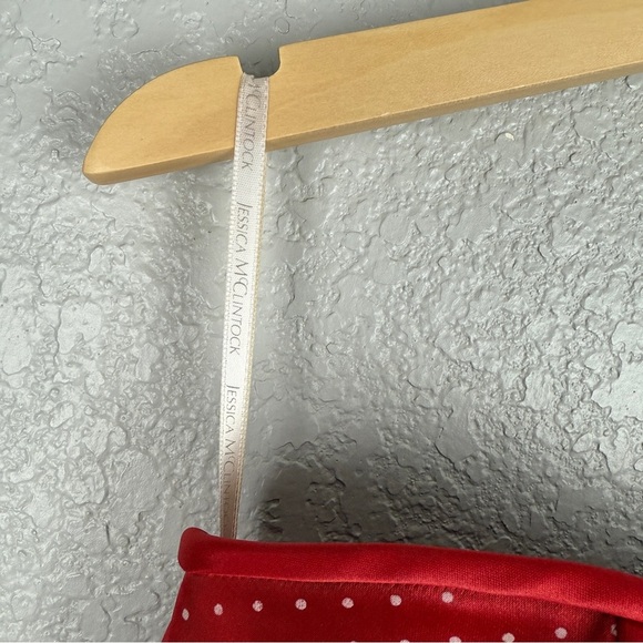 Jessica McClintock Gunne Sax Vintage Strapless Red Polka Dot Corset Dress 11/12 - Picture 8 of 9